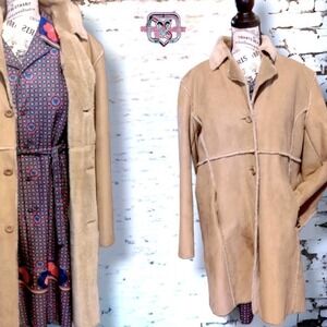 Vintage Pamela McCoy Ultra Suede Patchwork Fur Lined Peacoat, 1X